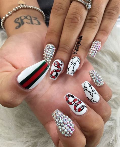 gucci nails designs|gucci nails with diamonds.